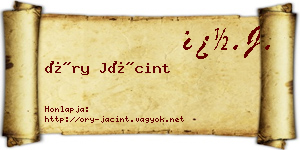 Őry Jácint névjegykártya